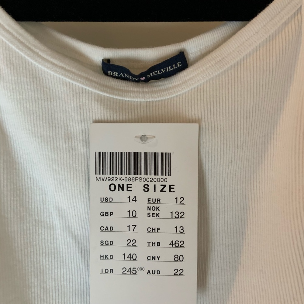Brandy Melville white basic crop top